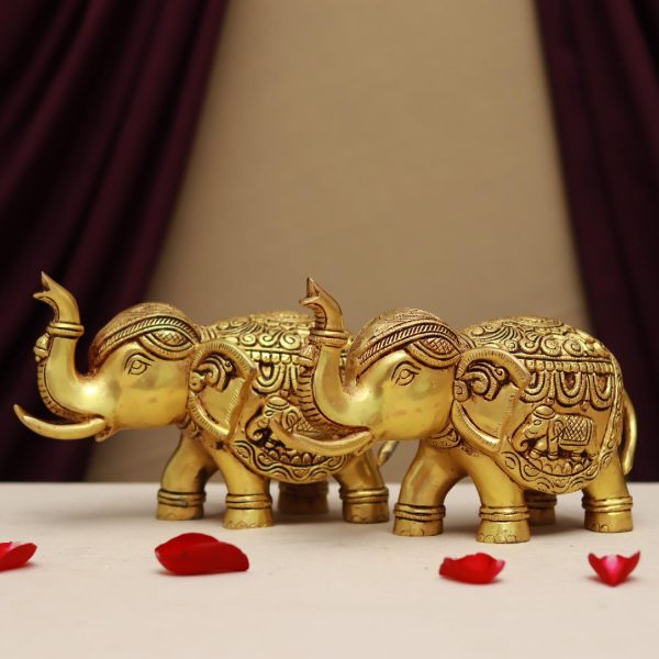 brass elephant pair 5.5 inches