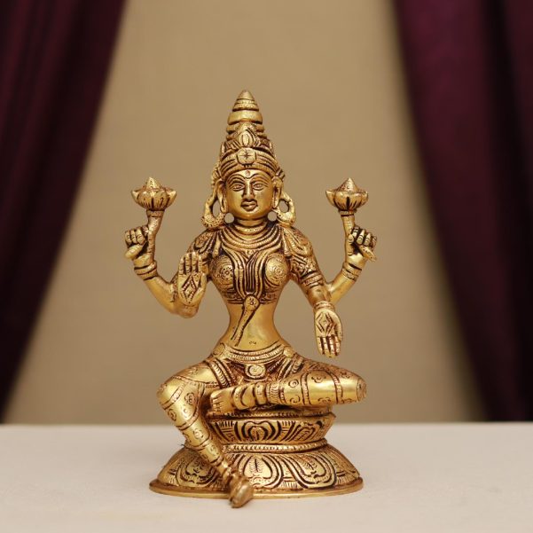 brass laxmi idol