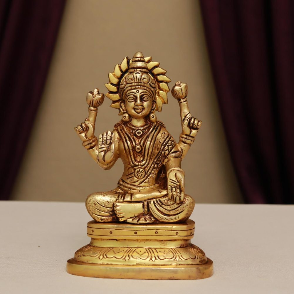 brass laxmi idol