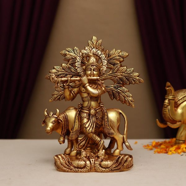 brass krishan idol