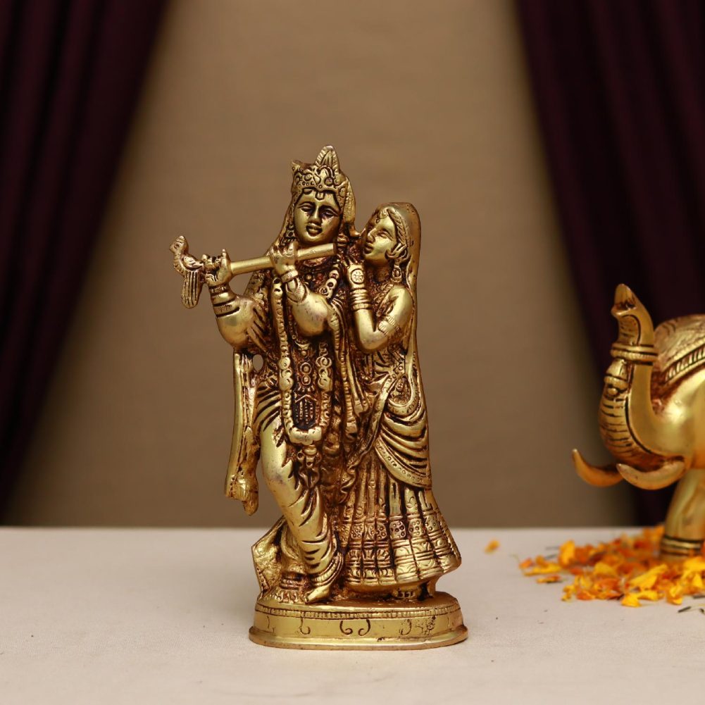 brass radha krishna