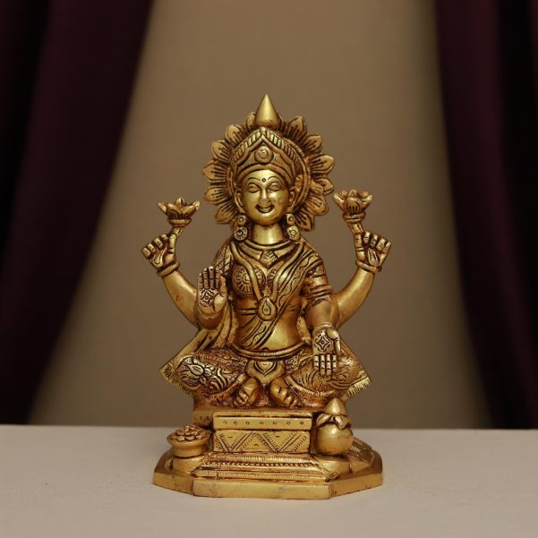 brass laxmi idol