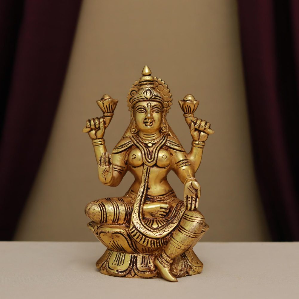 brass lakshmi idol