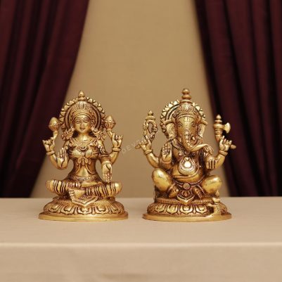 laxmi ganesh brass murti