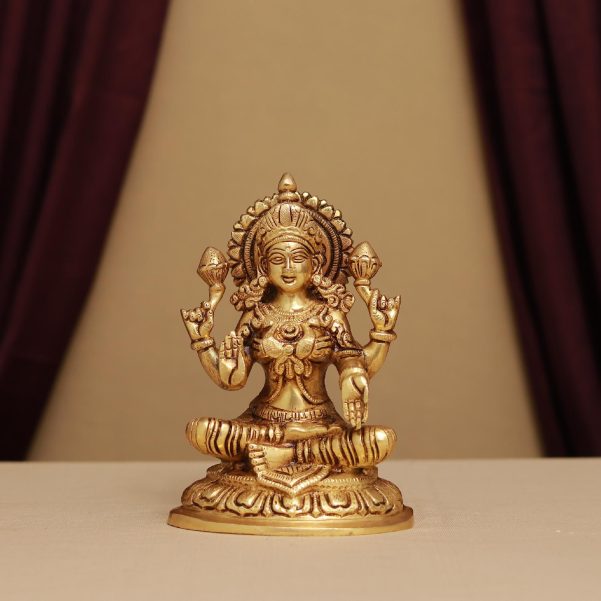 brass laxmi idol