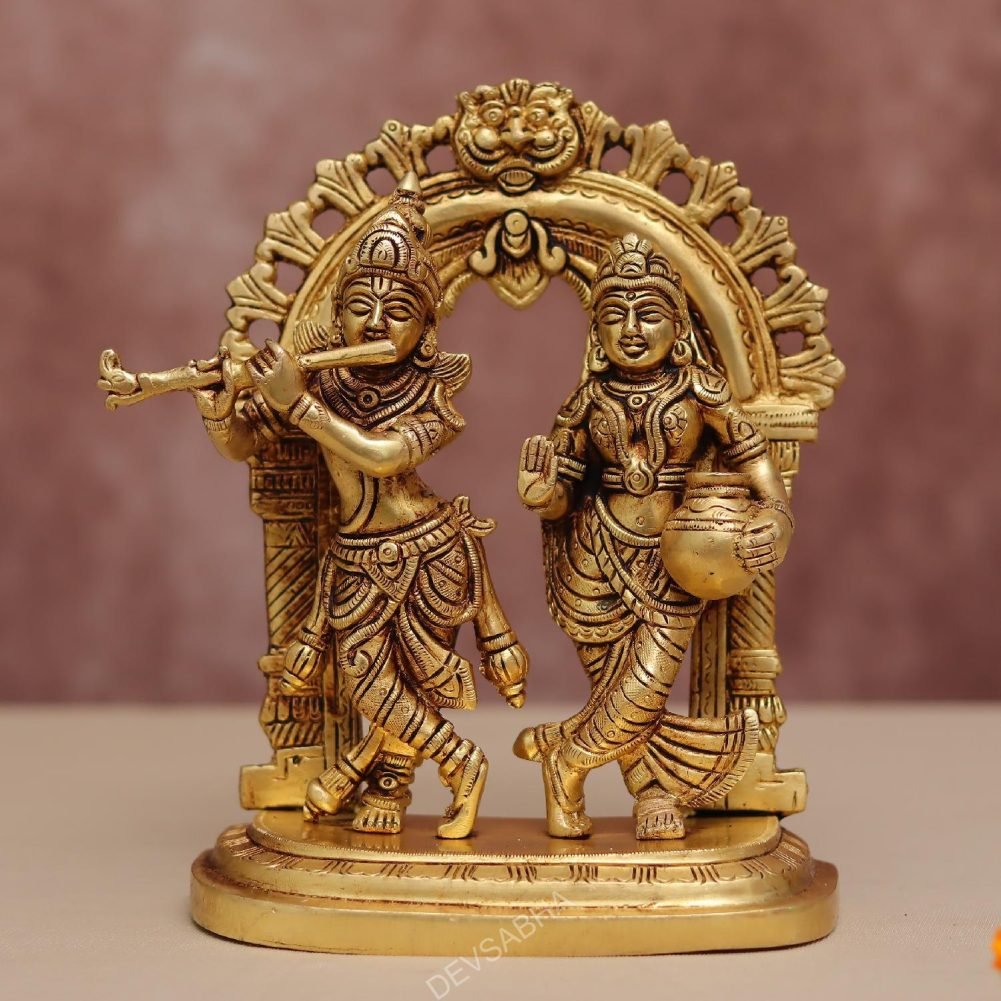 brass raddha krishna