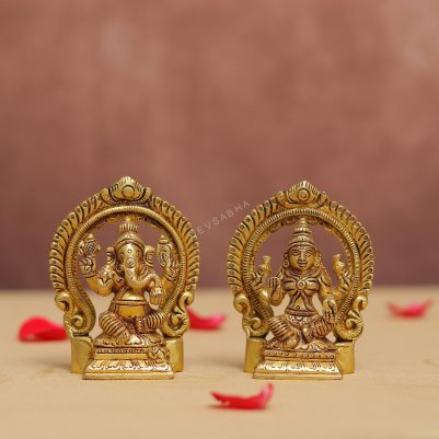 brass ganesh laxmi idol