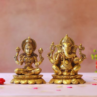 Brass Ganesh Lakshmi Murti