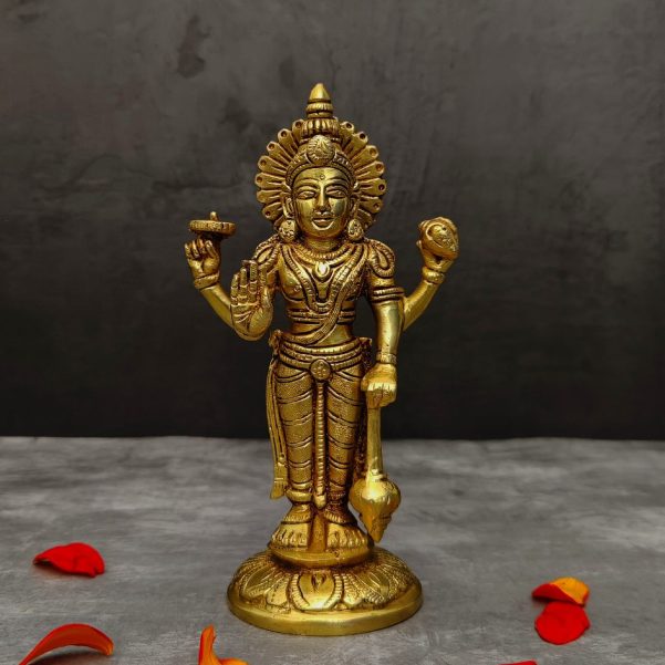 brass narayan vishnu murti height 7.5 inch