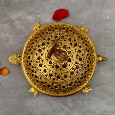 brass tortoise dhoop dani height 4.5 inch