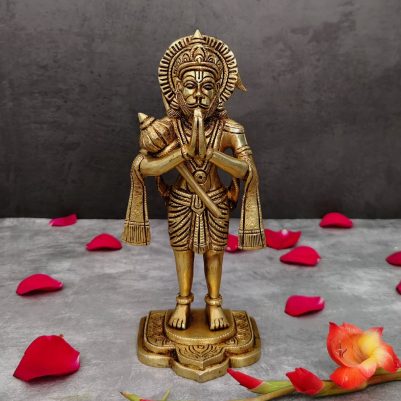 brass standing hanuman idol height 9 inch