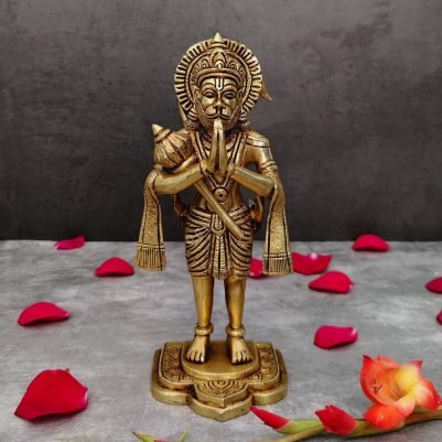 brass standing hanuman idol height 9 inch