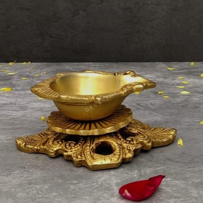 Buy Brass Diyas Online oil lamp height 3.4 inch