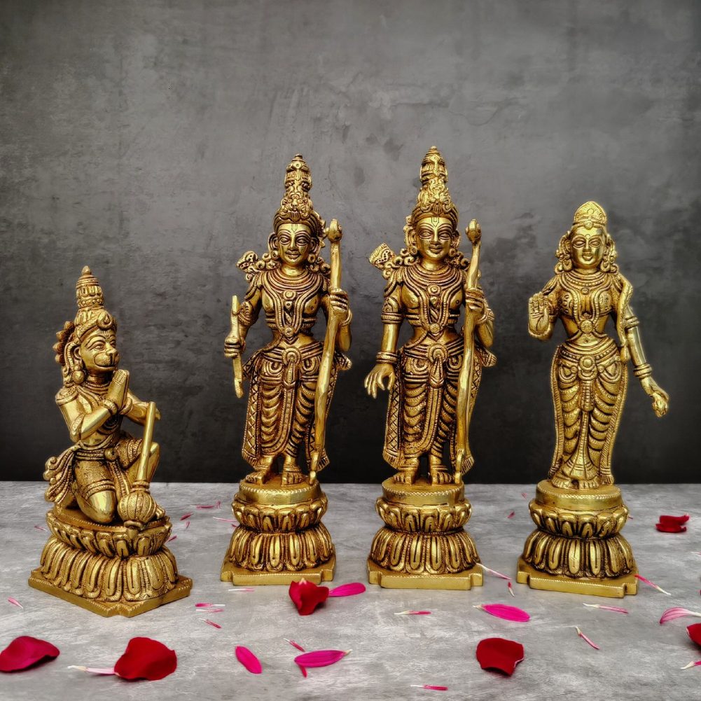 brass ram darbar murti height 12 inch