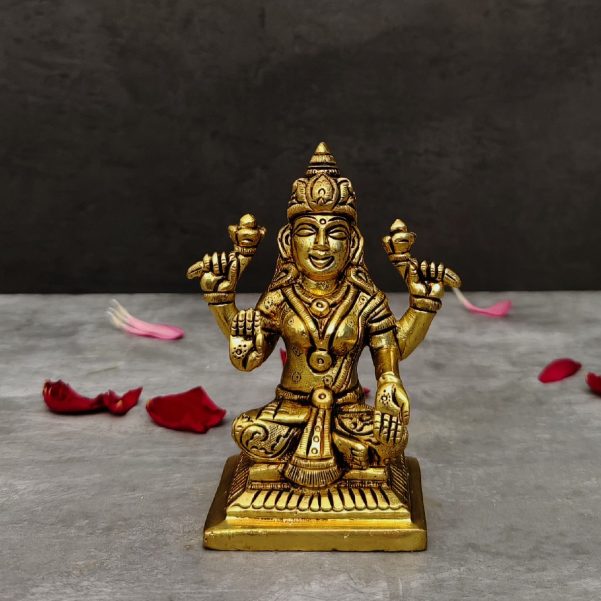 brass laxmi murti height 4 inch