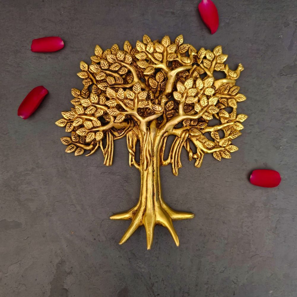 brass kalpvriksha wall hanging tree