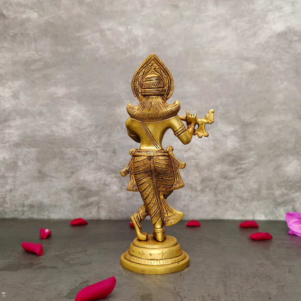 brass krishna idol height 12 inch