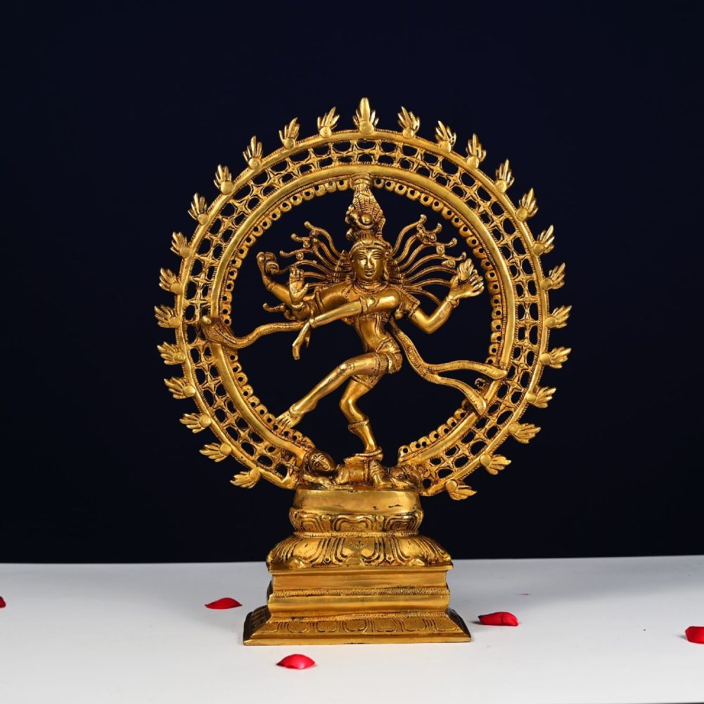 9 5 inch heigh antique brass nataraja statue