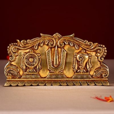 wall hanging brass sankha chakra namah plate