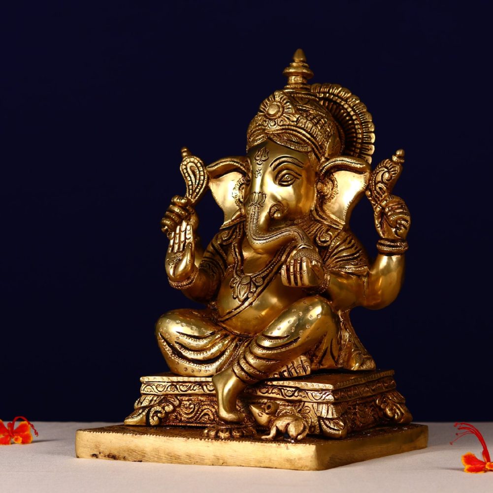 brass jhula ganesha height 12 inch