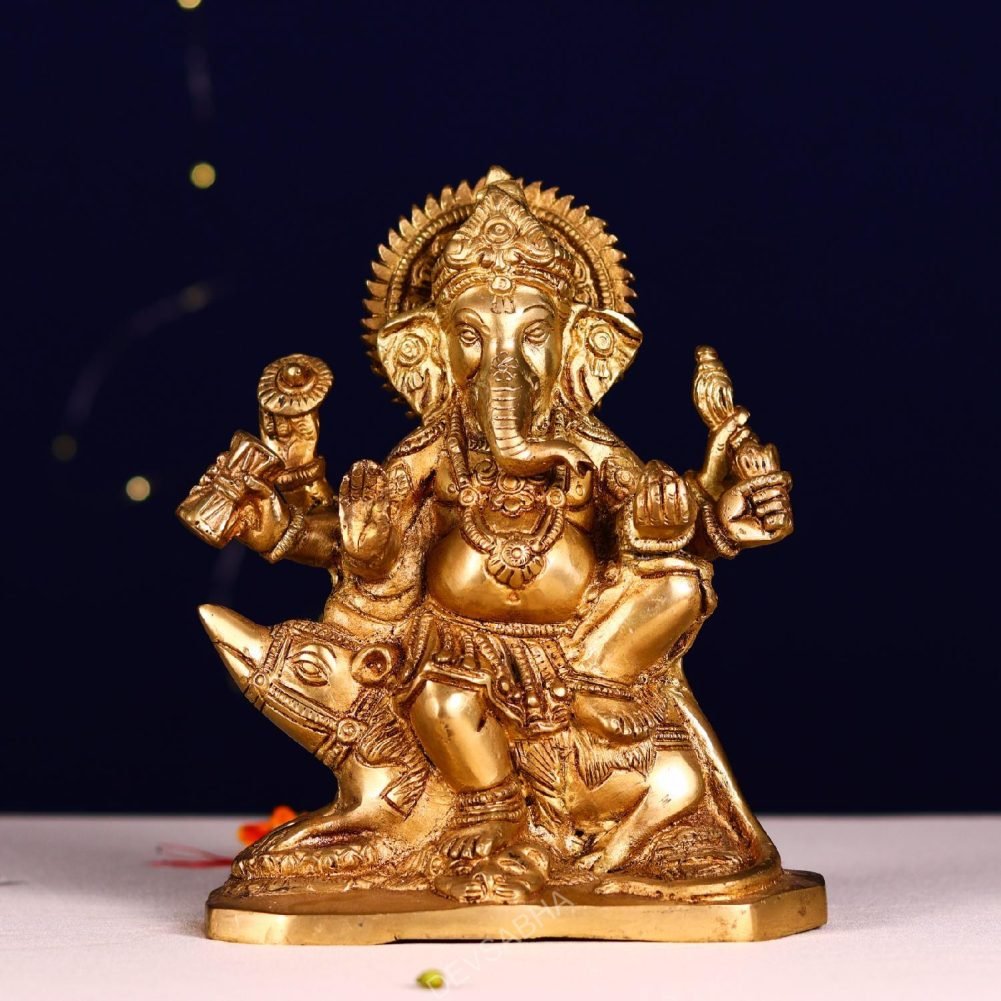 Brass Ganesh Idol height 8 inch