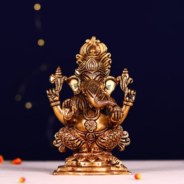 brass ganesha statue height 6 inch