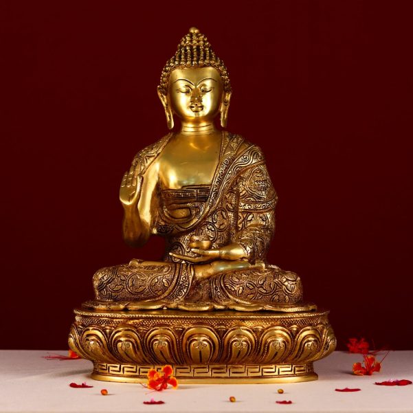 super fine brass buddha statue height 16.5 inch