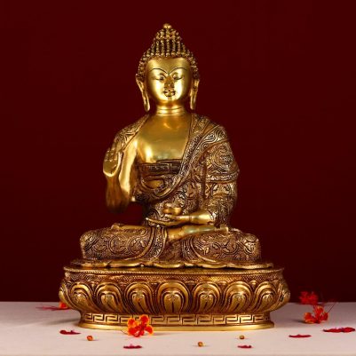 super fine brass buddha statue height 16.5 inch