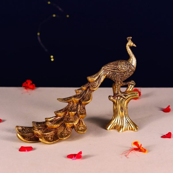 brass peacock figure height 8.5 inch