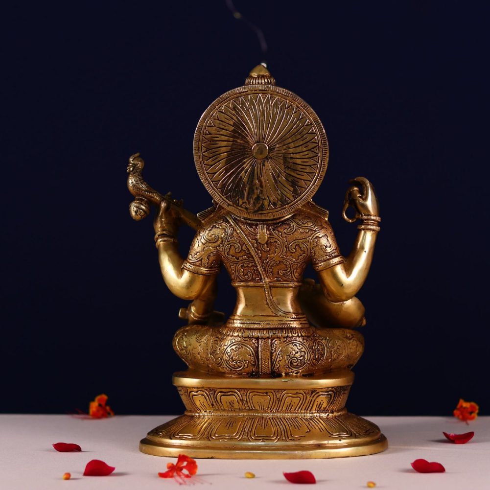 super fine brass saraswati idol height 16 inch