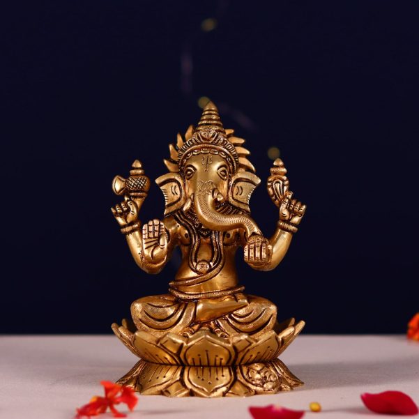 lord ganesh brass murti height 7 inch