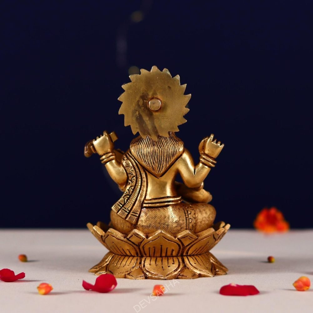 super fine brass saraswati mata idol height 6.8 inch