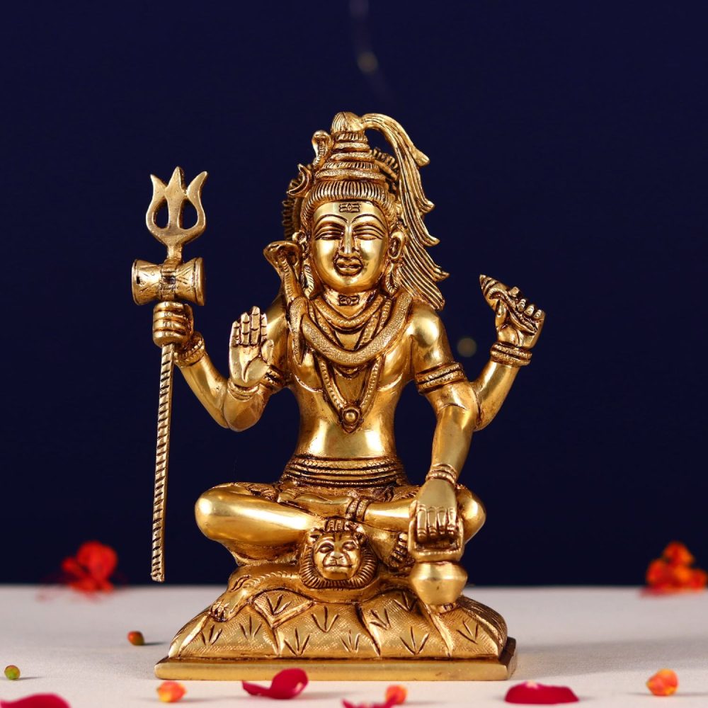 brass lord shiva statue height 8.8 inch
