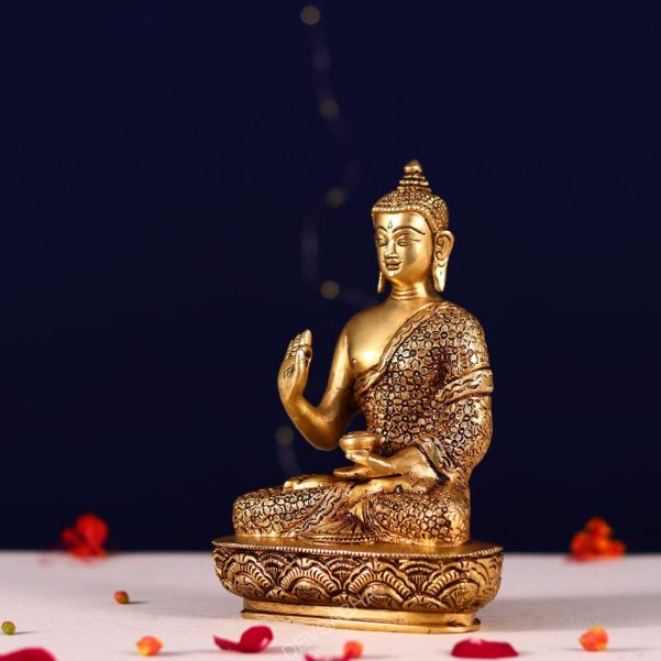 brass buddha statue height 8 inch 2