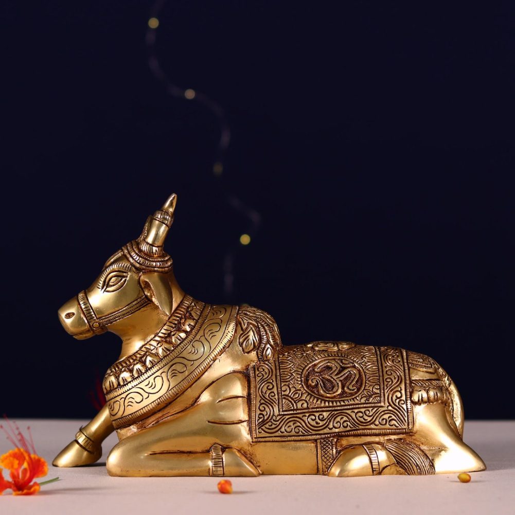 brass sitting nandi height 6.5 inch