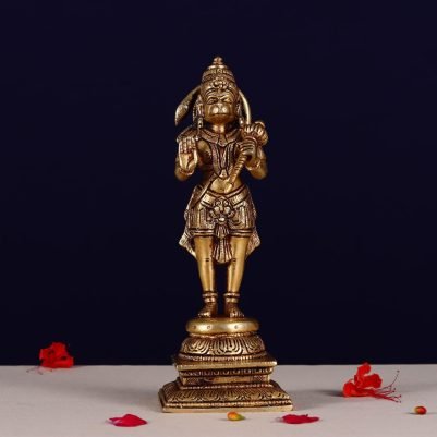 brass hanuman idol on standing position height