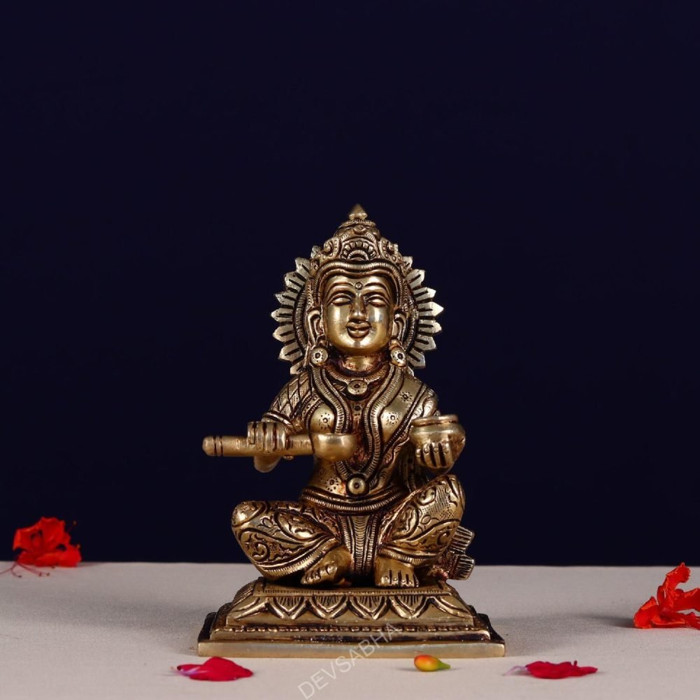 antique brass annapurna idol height 5.5 inch