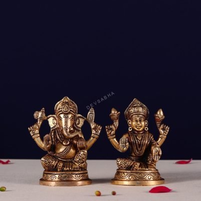 laxmi ganesh brass murti height 4 inches