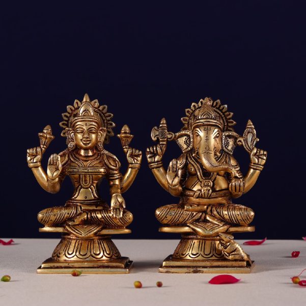 laxmi ganesh brass murti height 5.6