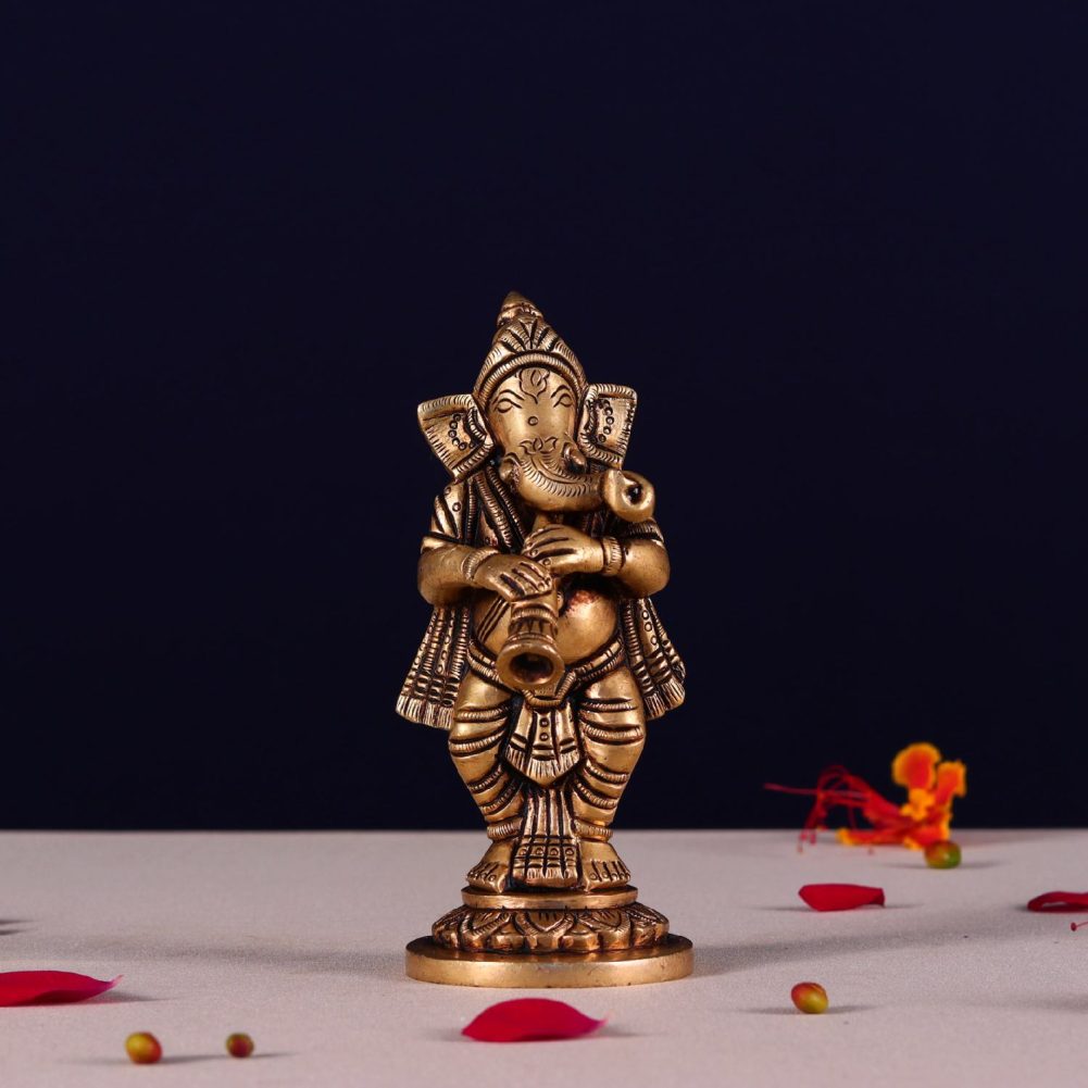 Brass Ganesh Idol height 7 inch