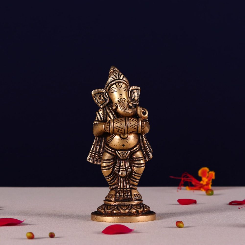 brass ganesha musical set height 3.5 inch 2