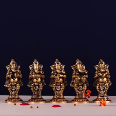 brass ganesha musical set height 3.5 inch 2