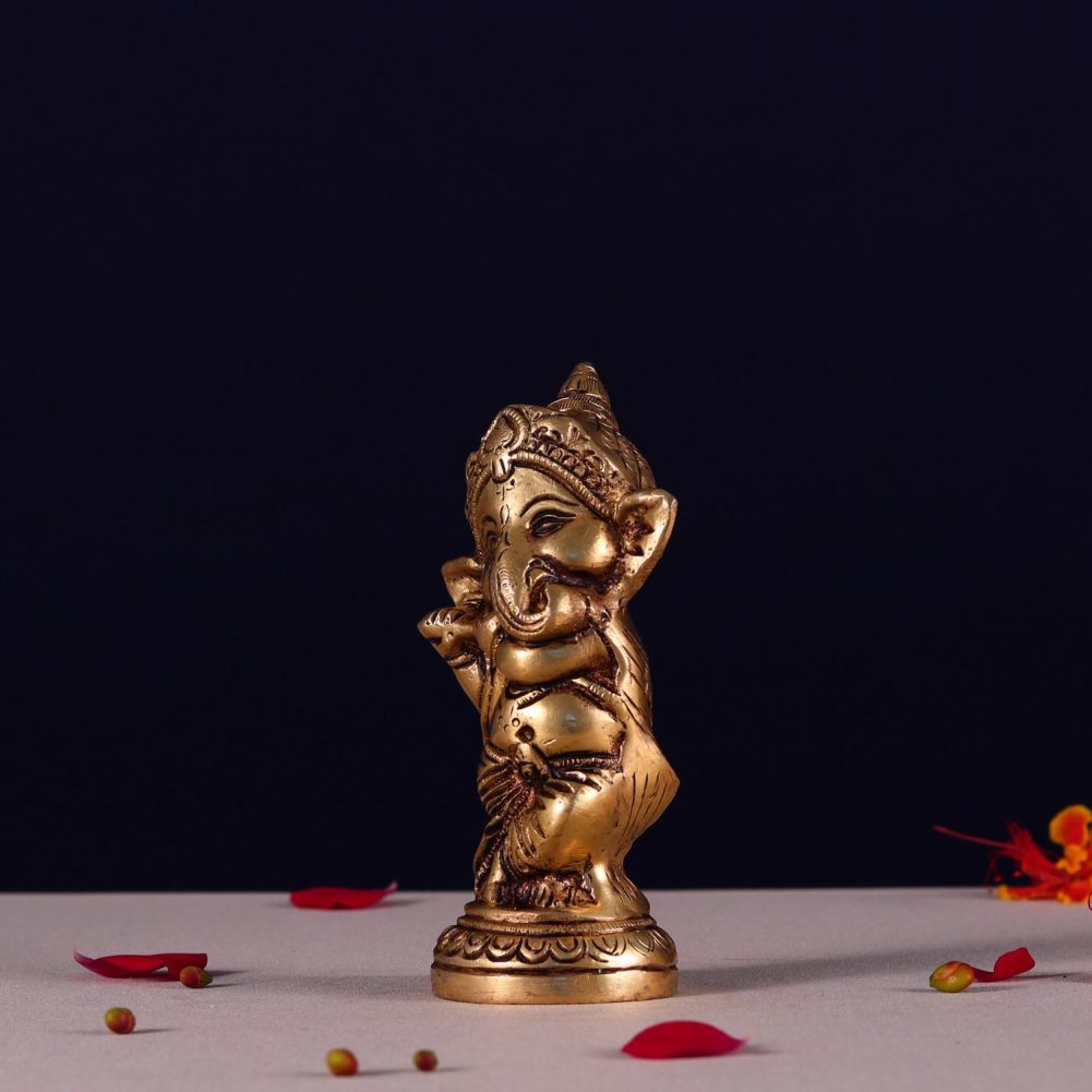 brass baby ganesh idol height 5.5 inch