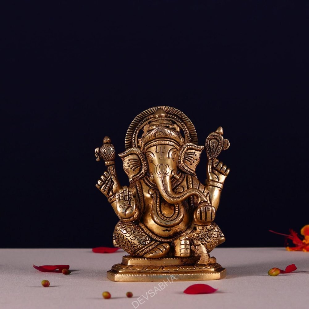 Buy Brass Ganesha Idols height 5.5 inch