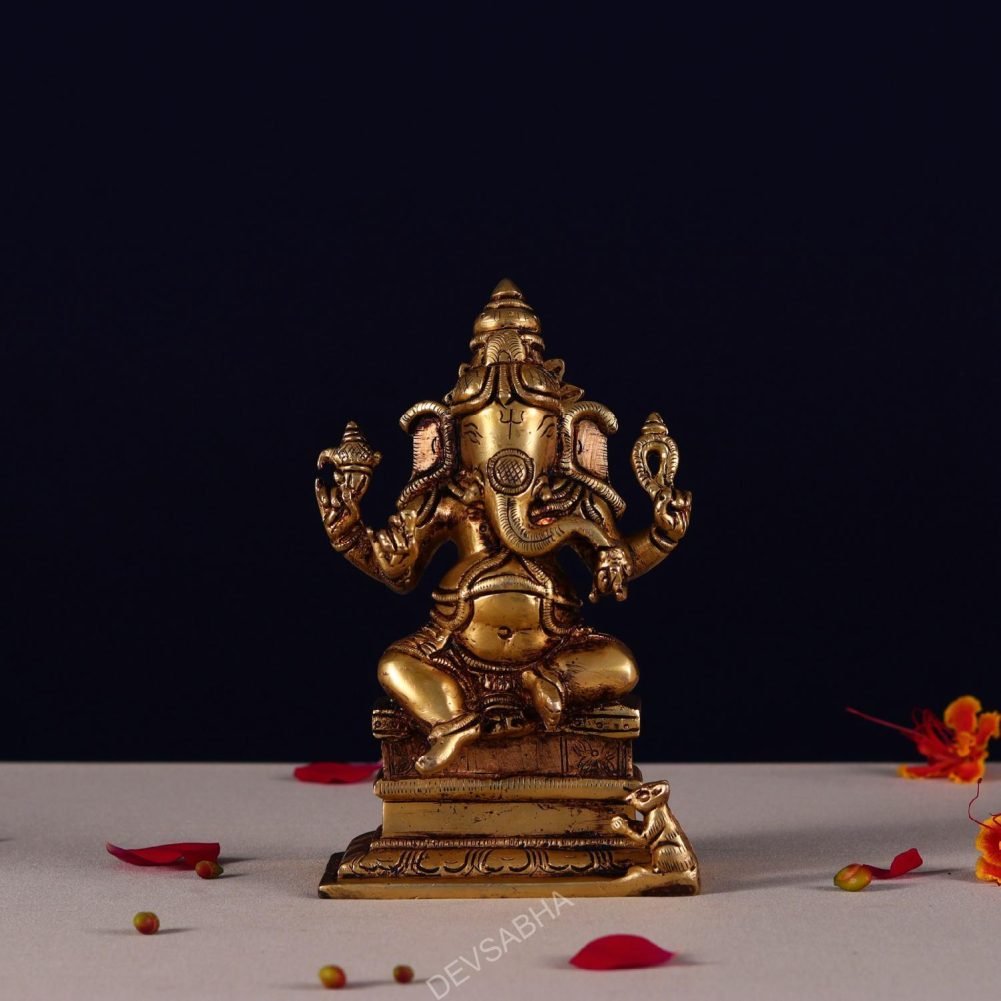 brass ganpati idol height 6.2 inch