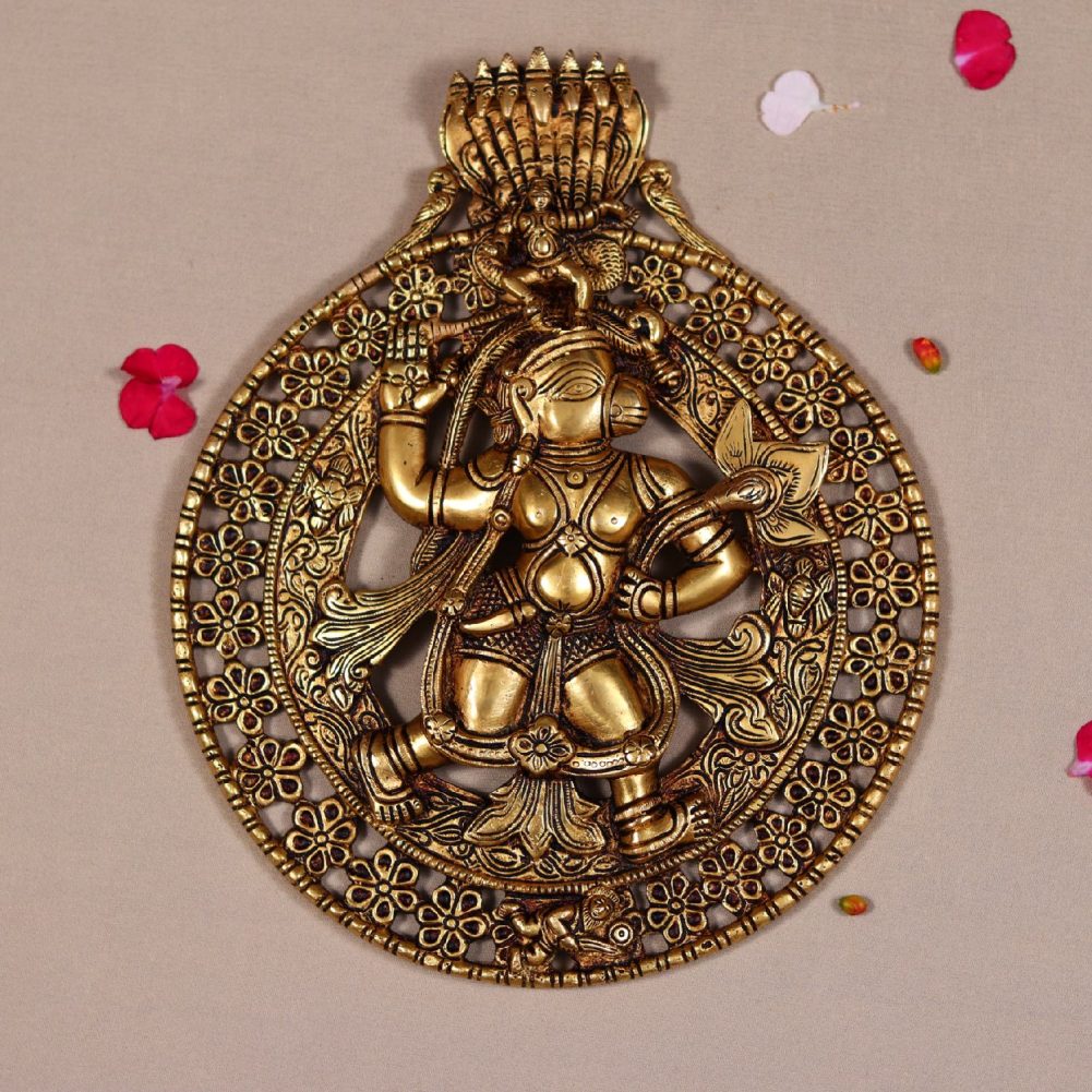 Brass wall hanging hanuman idol height 12 inch