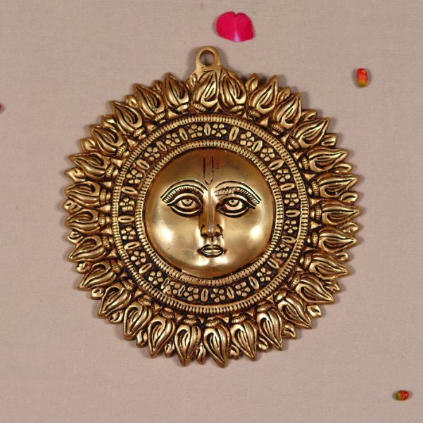 wall hanging brass sun face height 8 inch