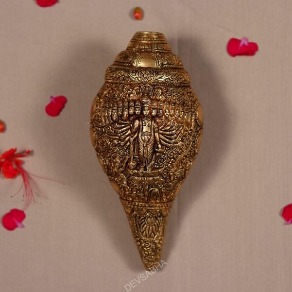 brass vishwaroopam vishnu conch