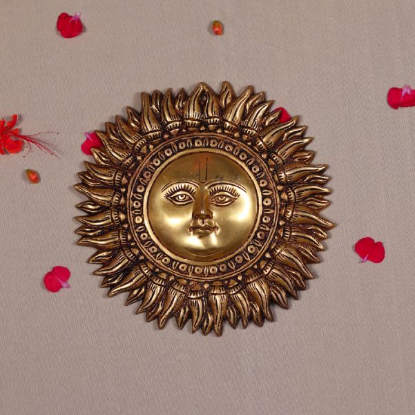 wall hanging brass sun face height 9 inch