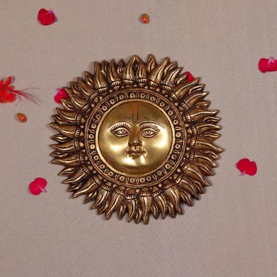 wall hanging brass sun face height 9 inch
